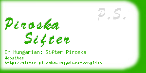 piroska sifter business card